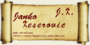 Janko Keserović vizit kartica